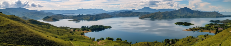 绿色蓝天白云匡阔水库树木风景背景,高清,摄影图,摄影图片,图片大全,摄影图免费下载